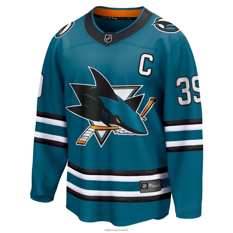 NHL Men San Jose Sharks Logan Couture Fanatics Branded Teal Home Premier Breakaway Player Jersey D002V1296 Clothing