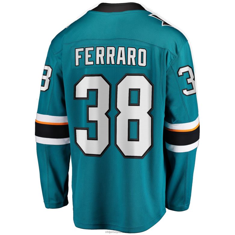 NHL Men San Jose Sharks Mario Ferraro Fanatics Branded Teal Replica Player Jersey D002V1863 Clothing