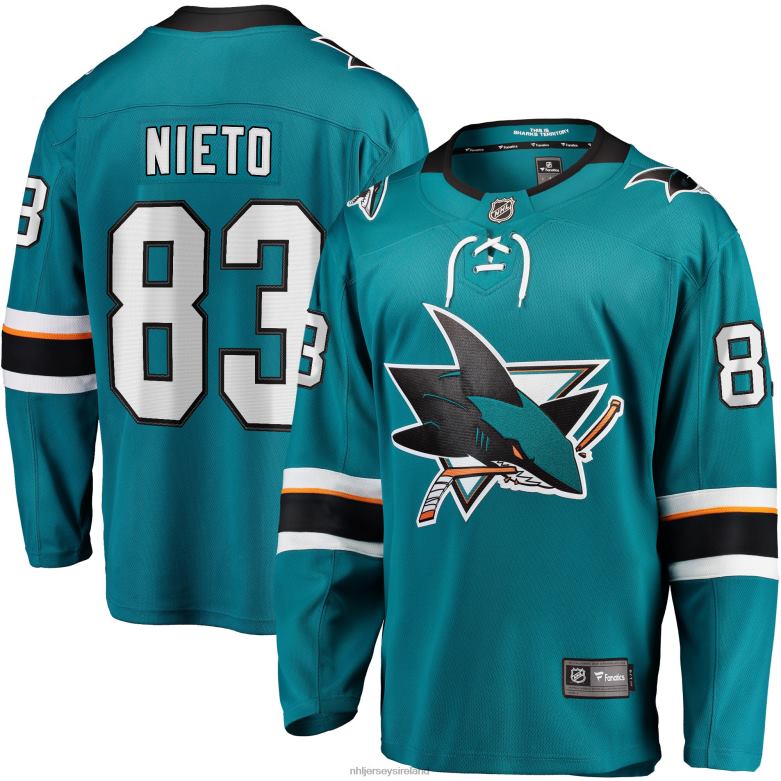 NHL Men San Jose Sharks Matt Nieto Fanatics Branded Teal Breakaway Player Jersey D002V1860 Clothing