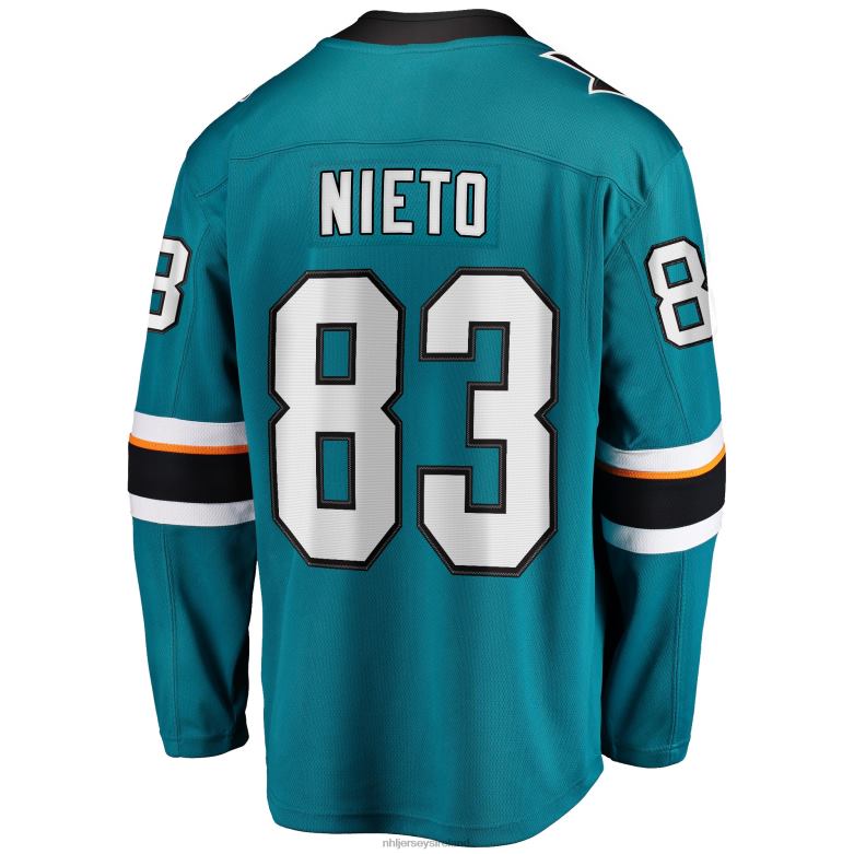 NHL Men San Jose Sharks Matt Nieto Fanatics Branded Teal Breakaway Player Jersey D002V1860 Clothing