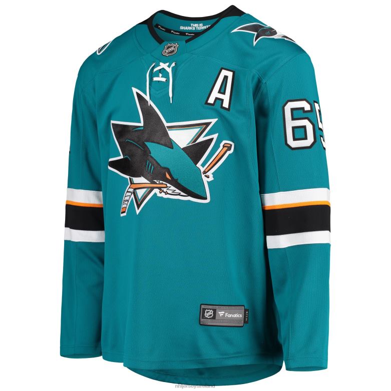 NHL Men San Jose Sharks Melker Karlsson Fanatics Branded Teal Breakaway Home Player Jersey D002V2271 Clothing