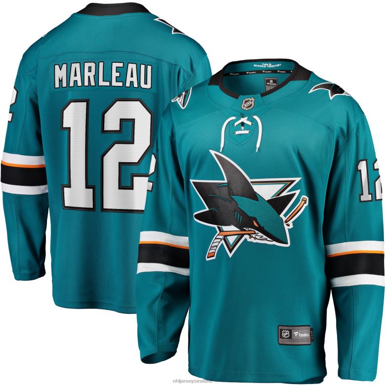 NHL Men San Jose Sharks Patrick Marleau Fanatics Branded Teal Replica Player Jersey D002V776 Clothing