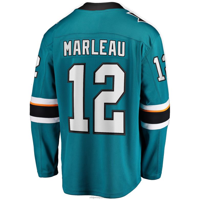 NHL Men San Jose Sharks Patrick Marleau Fanatics Branded Teal Replica Player Jersey D002V776 Clothing