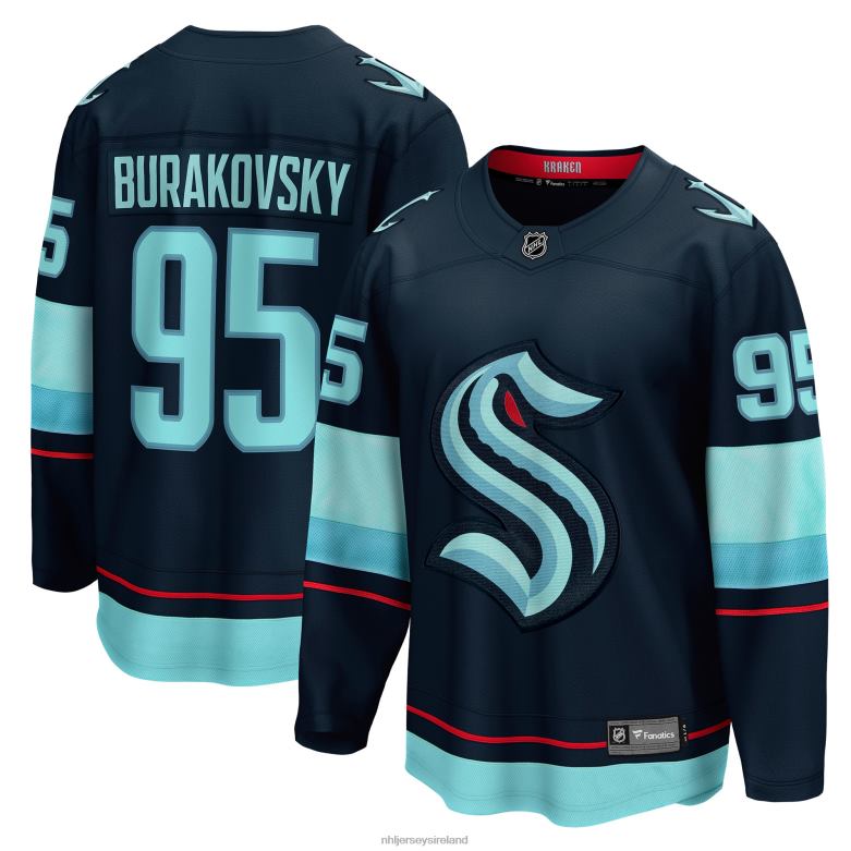 NHL Men Seattle Kraken Andre Burakovsky Fanatics Branded Navy Home Breakaway Player Jersey D002V952 Clothing