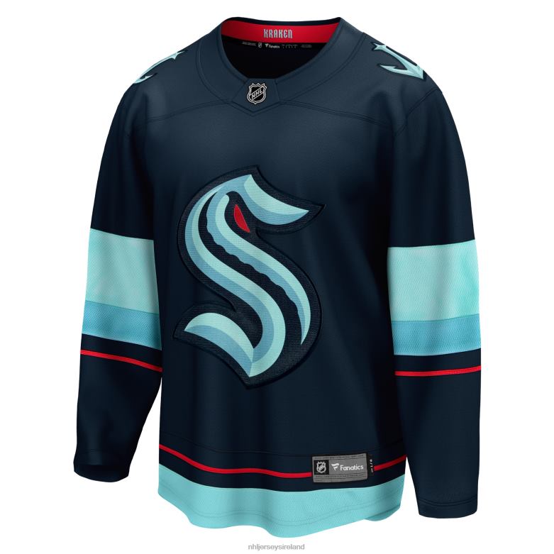 NHL Men Seattle Kraken Fanatics Branded Deep Sea Blue Home Breakaway Jersey D002V103 Clothing