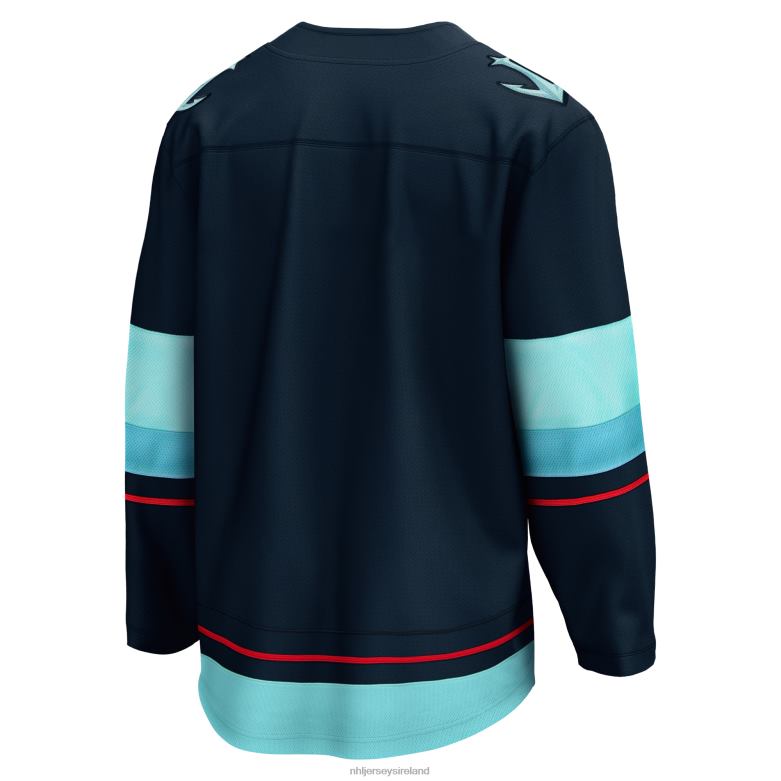 NHL Men Seattle Kraken Fanatics Branded Deep Sea Blue Home Breakaway Jersey D002V103 Clothing