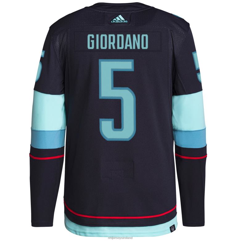 NHL Men Seattle Kraken Mark Giordano Adidas Navy Home Authentic Primegreen Player Jersey D002V1734 Clothing