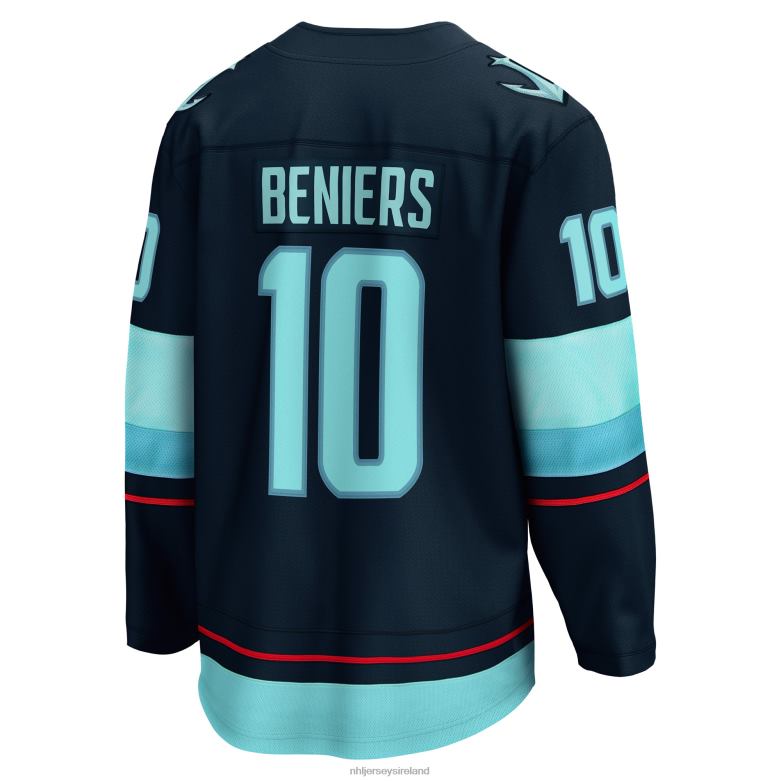 NHL Men Seattle Kraken Matty Beniers Fanatics Branded Deep Sea Blue Premier Breakaway Player Jersey D002V35 Clothing