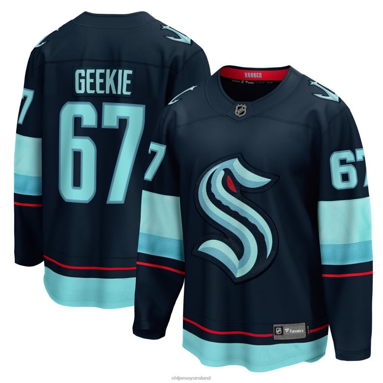 NHL Men Seattle Kraken Morgan Geekie Fanatics Branded Deep Sea Blue Home Breakaway Player Jersey D002V974 Clothing