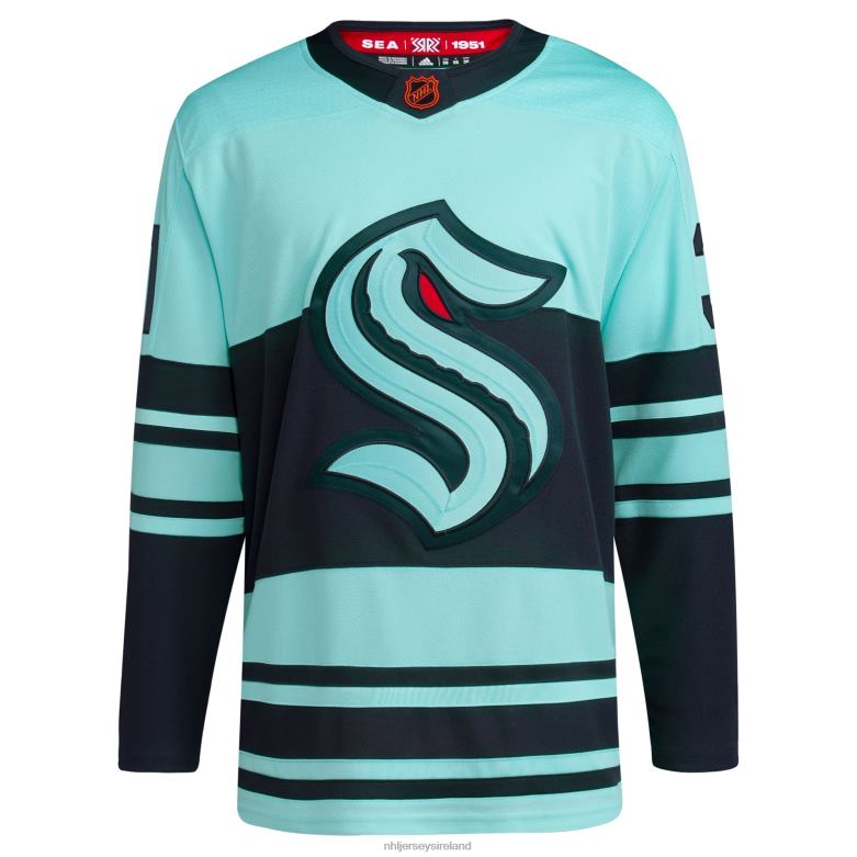 NHL Men Seattle Kraken Philipp Grubauer Adidas Teal Reverse Retro 20 Authentic Player Jersey D002V299 Clothing