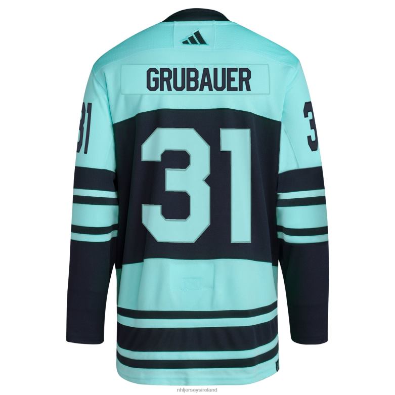 NHL Men Seattle Kraken Philipp Grubauer Adidas Teal Reverse Retro 20 Authentic Player Jersey D002V299 Clothing