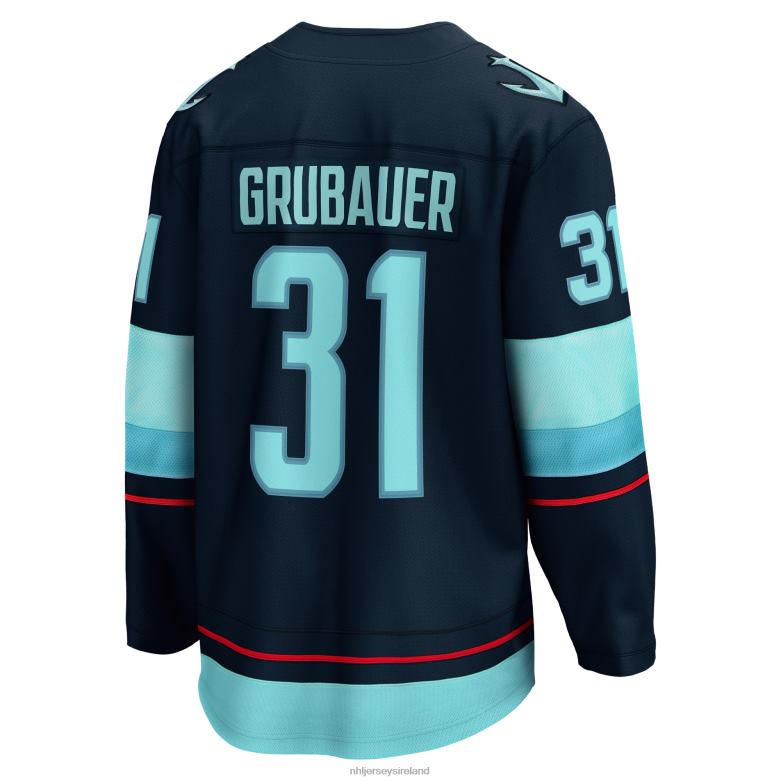 NHL Men Seattle Kraken Philipp Grubauer Fanatics Branded Deep Sea Blue Home Premier Breakaway Player Jersey D002V71 Clothing