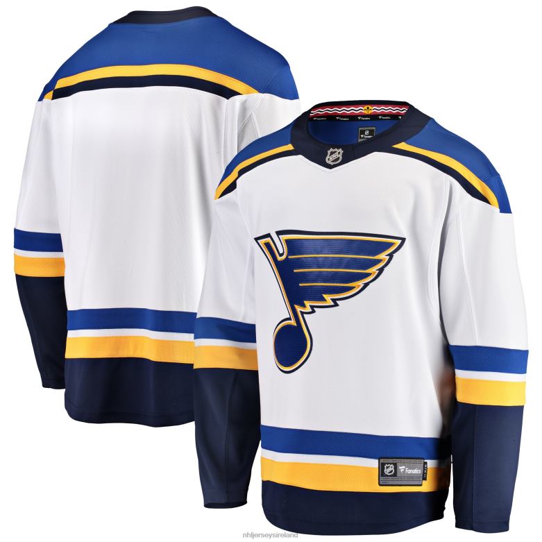 NHL Men St Louis Blues Fanatics Branded White Breakaway Away Jersey D002V1772 Clothing