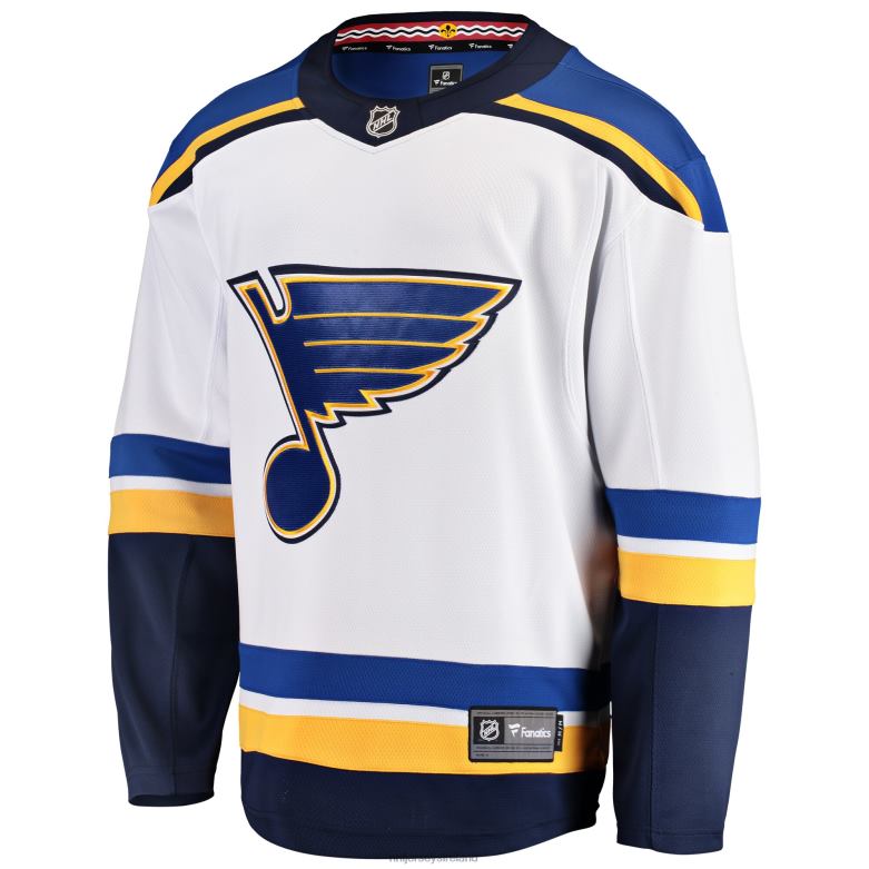 NHL Men St Louis Blues Fanatics Branded White Breakaway Away Jersey D002V1772 Clothing