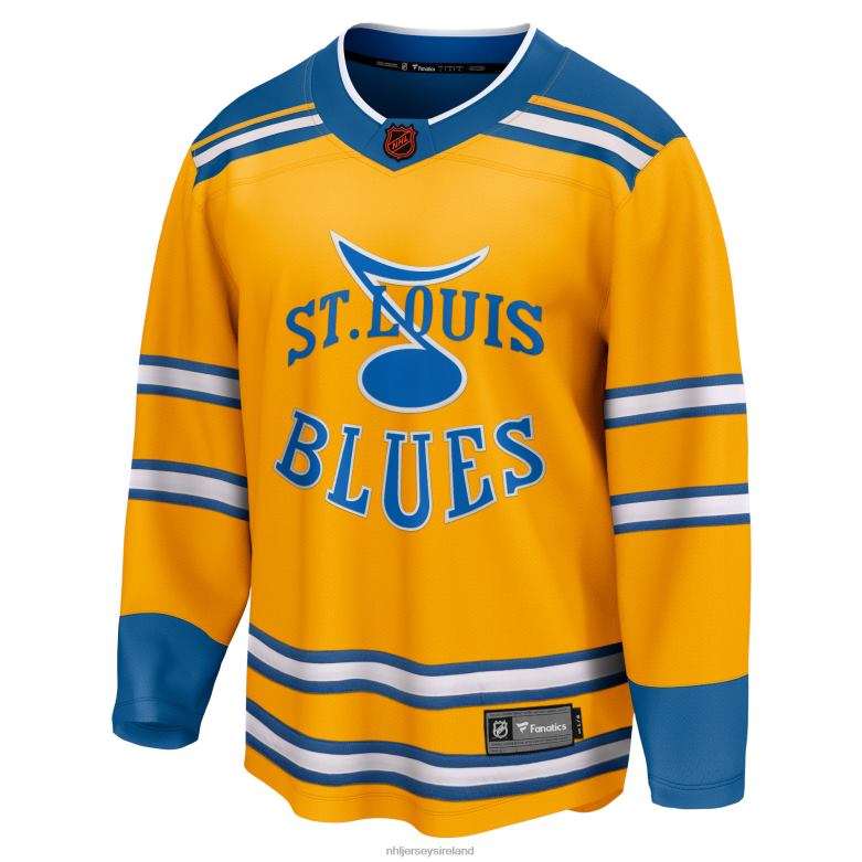 NHL Men St Louis Blues Fanatics Branded Yellow Special Edition 20 Breakaway Blank Jersey D002V404 Clothing