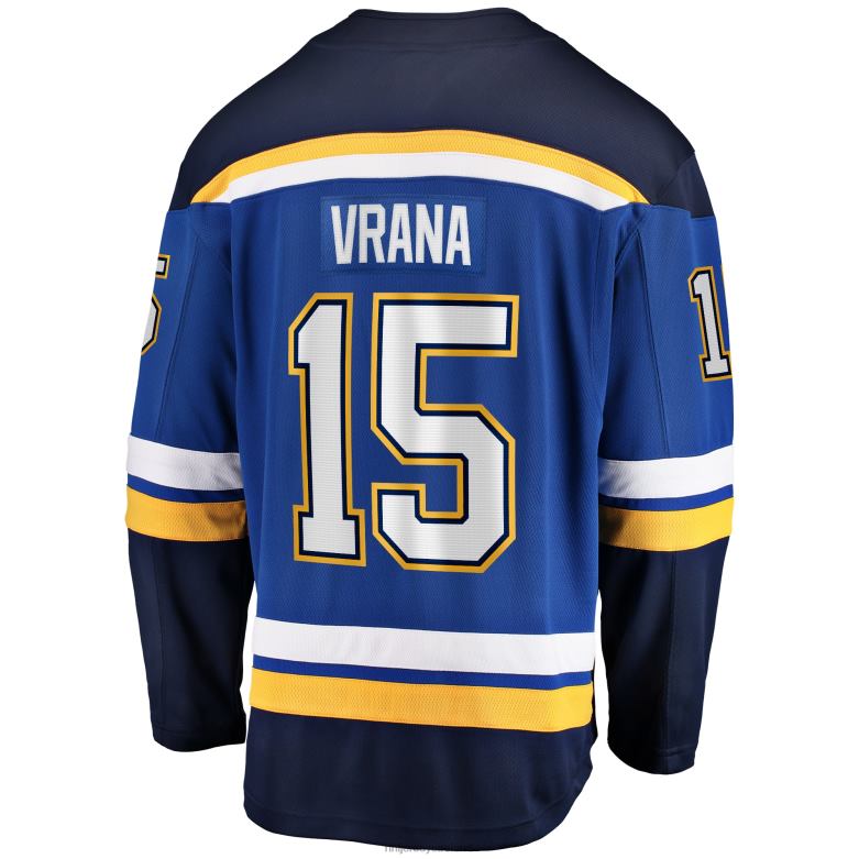 NHL Men St Louis Blues Jakub Vrana Fanatics Branded Blue Home Breakaway Jersey D002V840 Clothing
