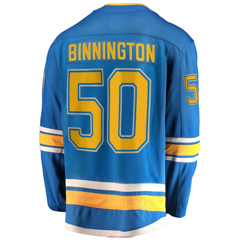 NHL Men St Louis Blues Jordan Binnington Fanatics Branded Blue 2018/19 Alternate Premier Breakaway Player Jersey D002V824 Clothing