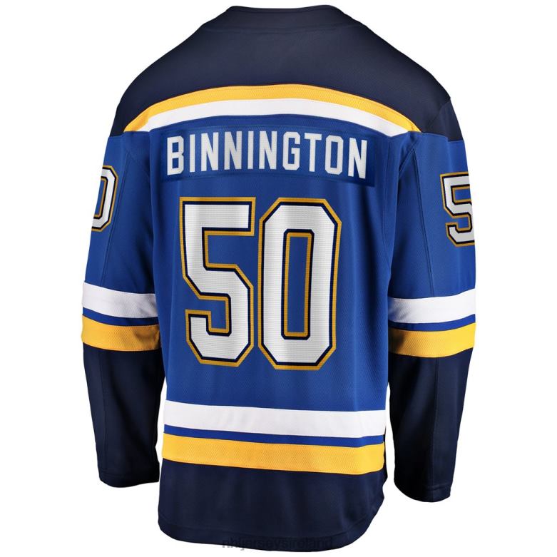NHL Men St Louis Blues Jordan Binnington Fanatics Branded Royal Home Premier Breakaway Player Jersey D002V211 Clothing