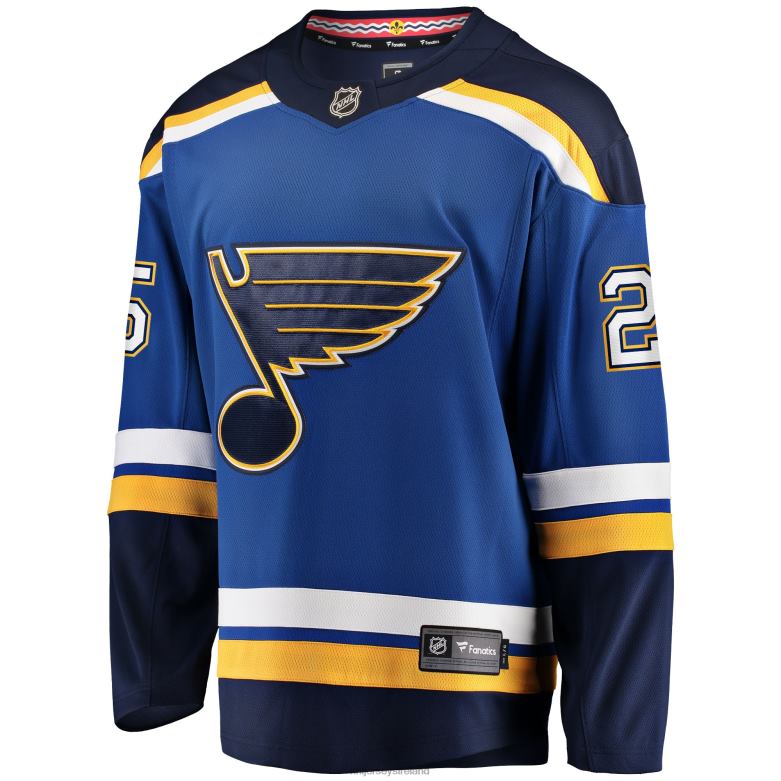 NHL Men St Louis Blues Jordan Kyrou Fanatics Branded Blue Home Team Breakaway Player Jersey D002V460 Clothing