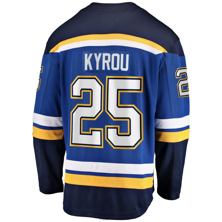 NHL Men St Louis Blues Jordan Kyrou Fanatics Branded Blue Home Team Breakaway Player Jersey D002V460 Clothing
