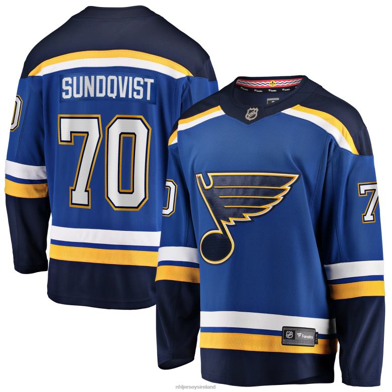 NHL Men St Louis Blues Oskar Sundqvist Fanatics Branded Blue Home Breakaway Player Jersey D002V2194 Clothing