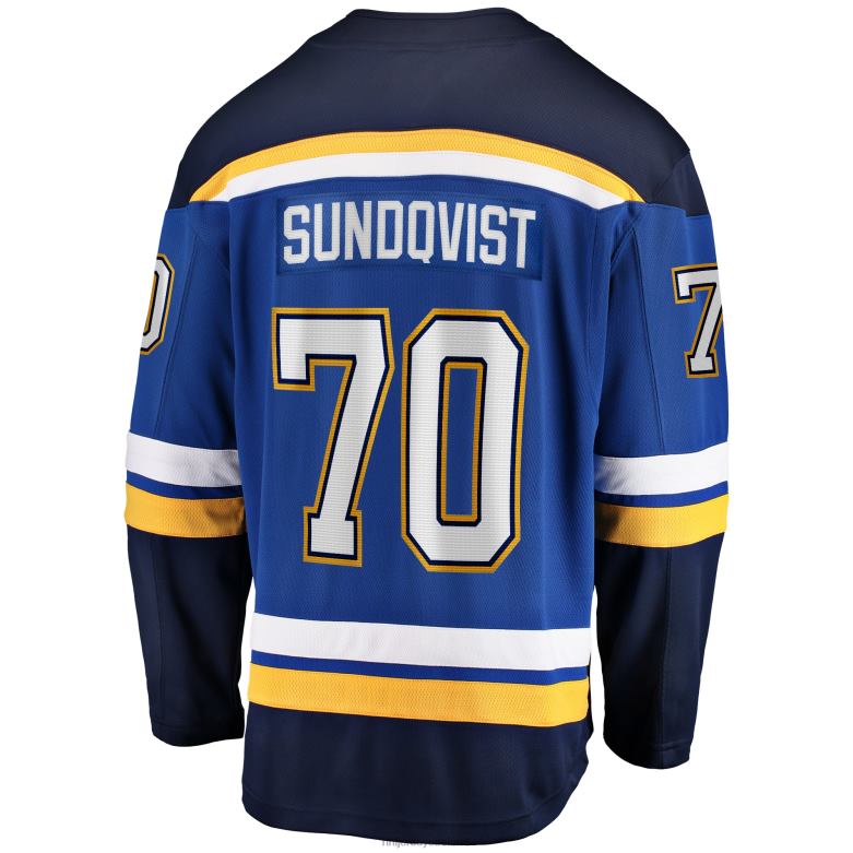 NHL Men St Louis Blues Oskar Sundqvist Fanatics Branded Blue Home Breakaway Player Jersey D002V2194 Clothing