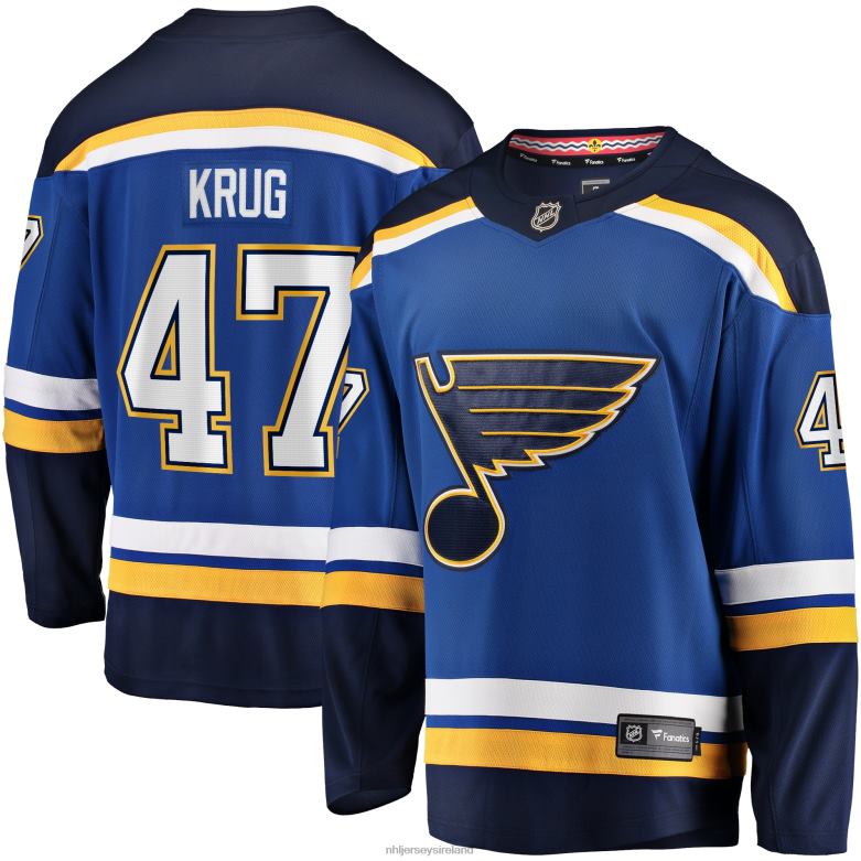 NHL Men St Louis Blues Torey Krug Fanatics Branded Blue Home Premier Breakaway Player Jersey D002V1201 Clothing