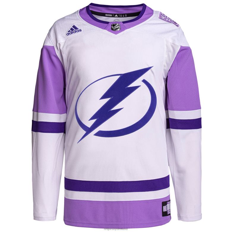 NHL Men Tampa Bay Lightning Adidas White/Purple Hockey Fights Cancer Primegreen Authentic Custom Jersey D002V2190 Clothing