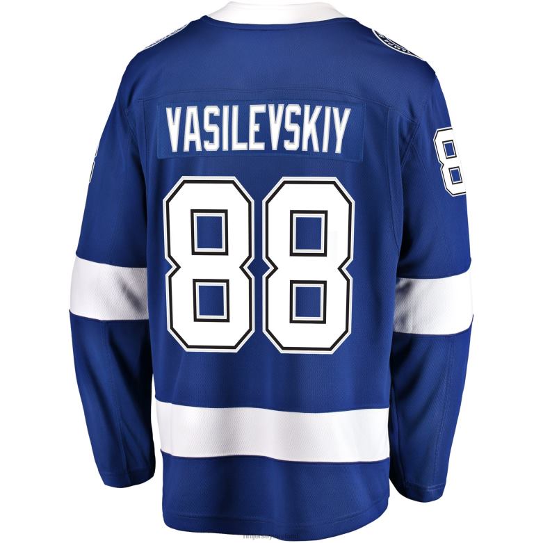 NHL Men Tampa Bay Lightning Andrei Vasilevskiy Fanatics Branded Blue Home Premier Breakaway Player Jersey D002V73 Clothing
