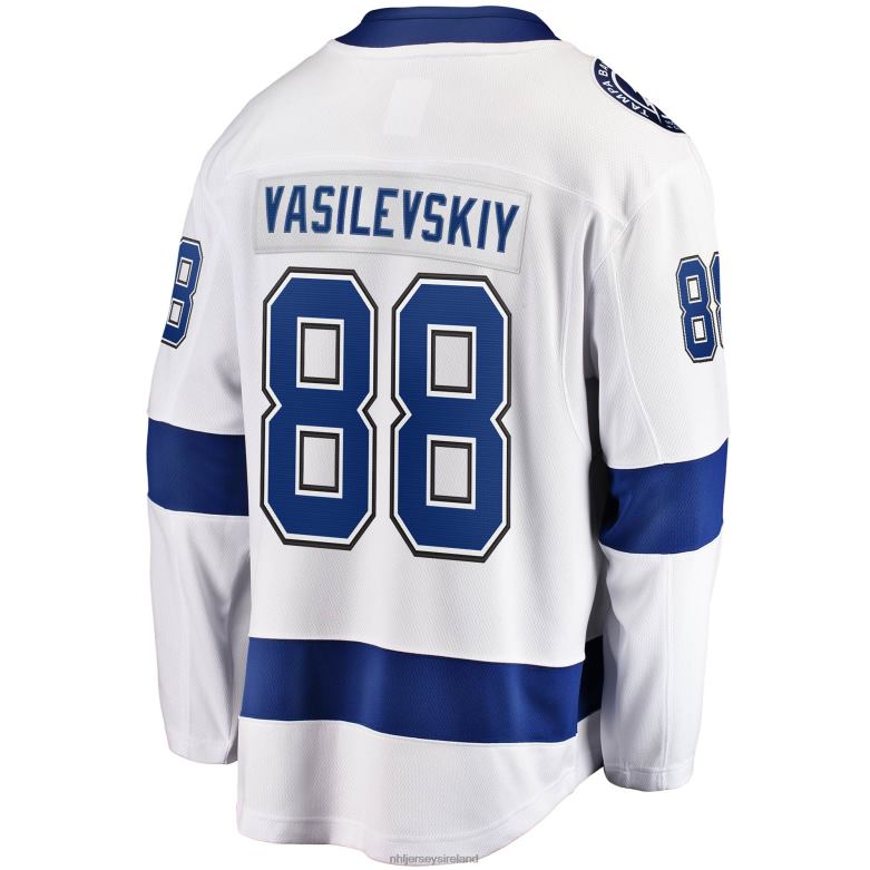 NHL Men Tampa Bay Lightning Andrei Vasilevskiy Fanatics Branded White Away Premier Breakaway Player Jersey D002V499 Clothing