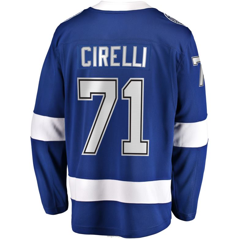 NHL Men Tampa Bay Lightning Anthony Cirelli Fanatics Branded Blue Home Breakaway Player Jersey D002V1207 Clothing