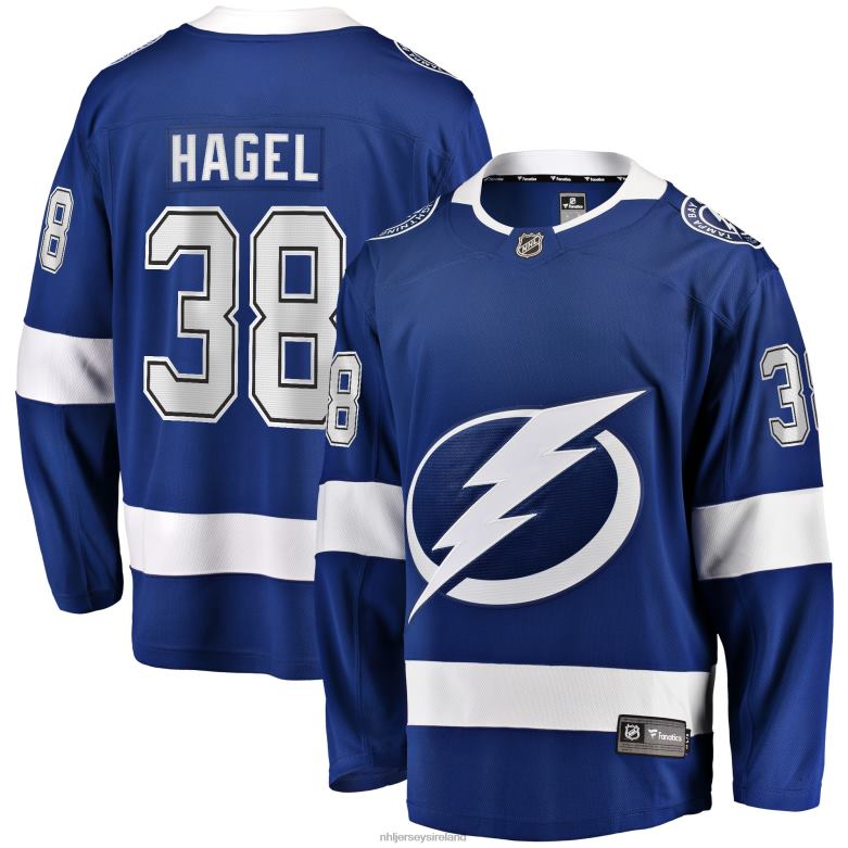 NHL Men Tampa Bay Lightning Brandon Hagel Fanatics Branded Blue Home Breakaway Player Jersey D002V817 Clothing