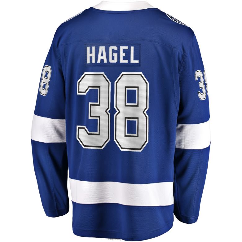NHL Men Tampa Bay Lightning Brandon Hagel Fanatics Branded Blue Home Breakaway Player Jersey D002V817 Clothing