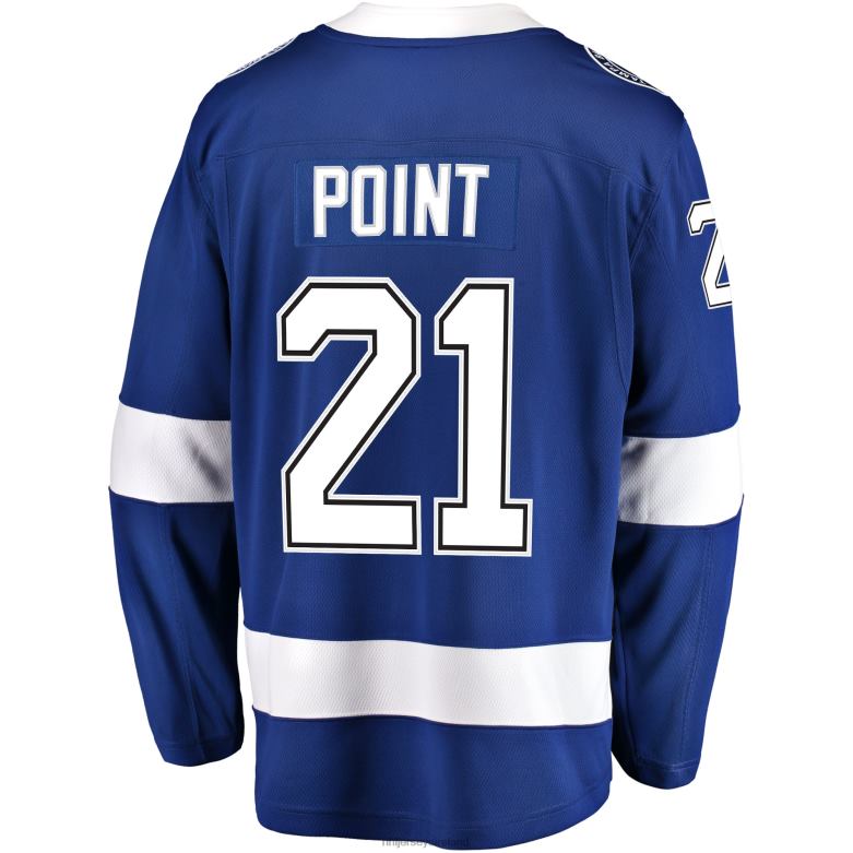 NHL Men Tampa Bay Lightning Brayden Point Fanatics Branded Blue Home Breakaway Player Jersey D002V947 Clothing
