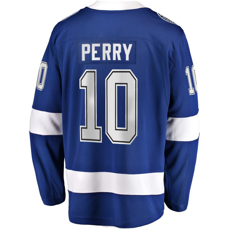NHL Men Tampa Bay Lightning Corey Perry Fanatics Branded Blue Home Breakaway Player Jersey D002V1095 Clothing