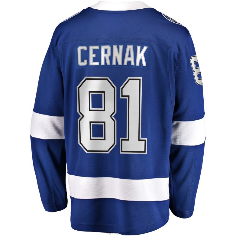 NHL Men Tampa Bay Lightning Erik Cernak Fanatics Branded Blue Home Breakaway Player Jersey D002V1538 Clothing