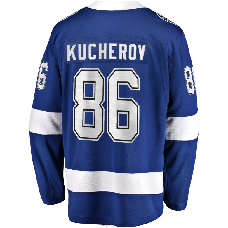 NHL Men Tampa Bay Lightning Nikita Kucherov Fanatics Branded Blue Home 2022 Stanley Cup Final Breakaway Player Jersey D002V2377 Clothing