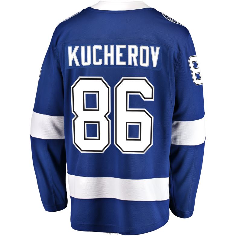 NHL Men Tampa Bay Lightning Nikita Kucherov Fanatics Branded Blue Home Breakaway Player Jersey D002V321 Clothing