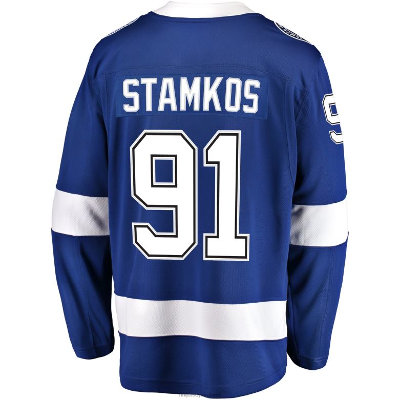 NHL Men Tampa Bay Lightning Steven Stamkos Fanatics Branded Blue Breakaway Player Jersey D002V51 Clothing