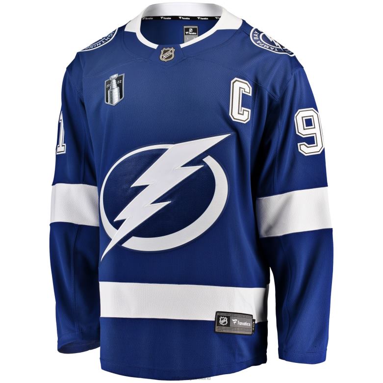NHL Men Tampa Bay Lightning Steven Stamkos Fanatics Branded Blue Home 2022 Stanley Cup Final Breakaway Player Jersey D002V768 Clothing