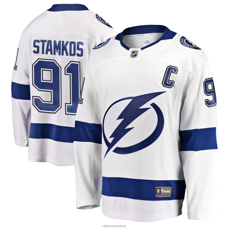 NHL Men Tampa Bay Lightning Steven Stamkos Fanatics Branded White Breakaway Player Jersey D002V312 Clothing