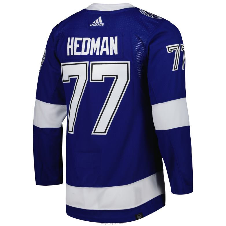 NHL Men Tampa Bay Lightning Victor Hedman Adidas Blue Home Primegreen Authentic Pro Player Jersey D002V1030 Clothing