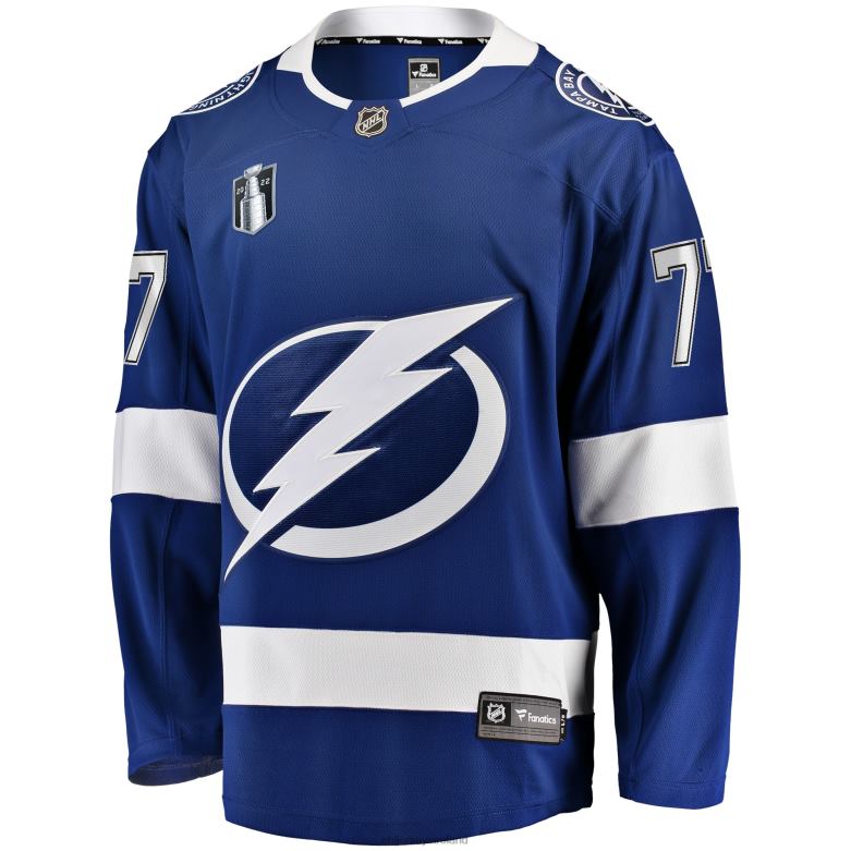 NHL Men Tampa Bay Lightning Victor Hedman Fanatics Branded Blue Home 2022 Stanley Cup Final Breakaway Player Jersey D002V1491 Clothing