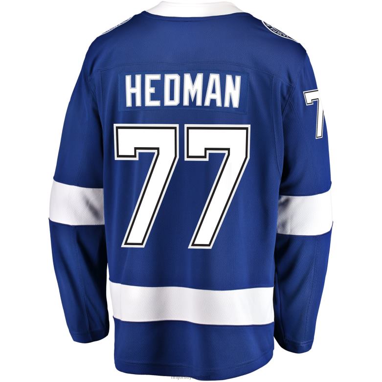 NHL Men Tampa Bay Lightning Victor Hedman Fanatics Branded Blue Home Breakaway Player Jersey D002V1751 Clothing