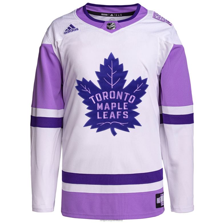 NHL Men Toronto Maple Leafs Adidas White/Purple Hockey Fights Cancer Primegreen Authentic Blank Practice Jersey D002V1360 Clothing