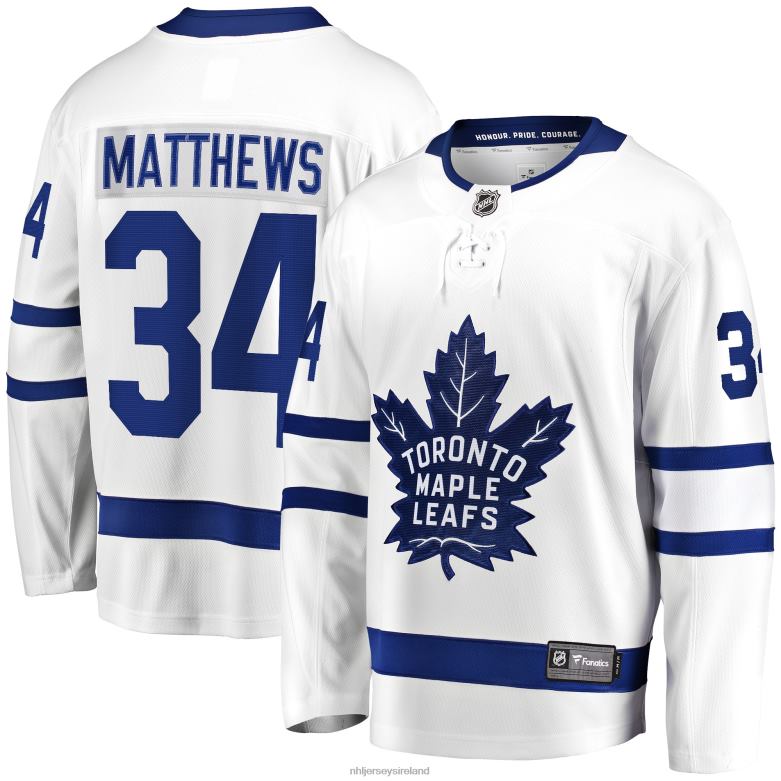 NHL Men Toronto Maple Leafs Auston Matthews Fanatics Branded White Away Premier Breakaway Player Jersey D002V1703 Clothing
