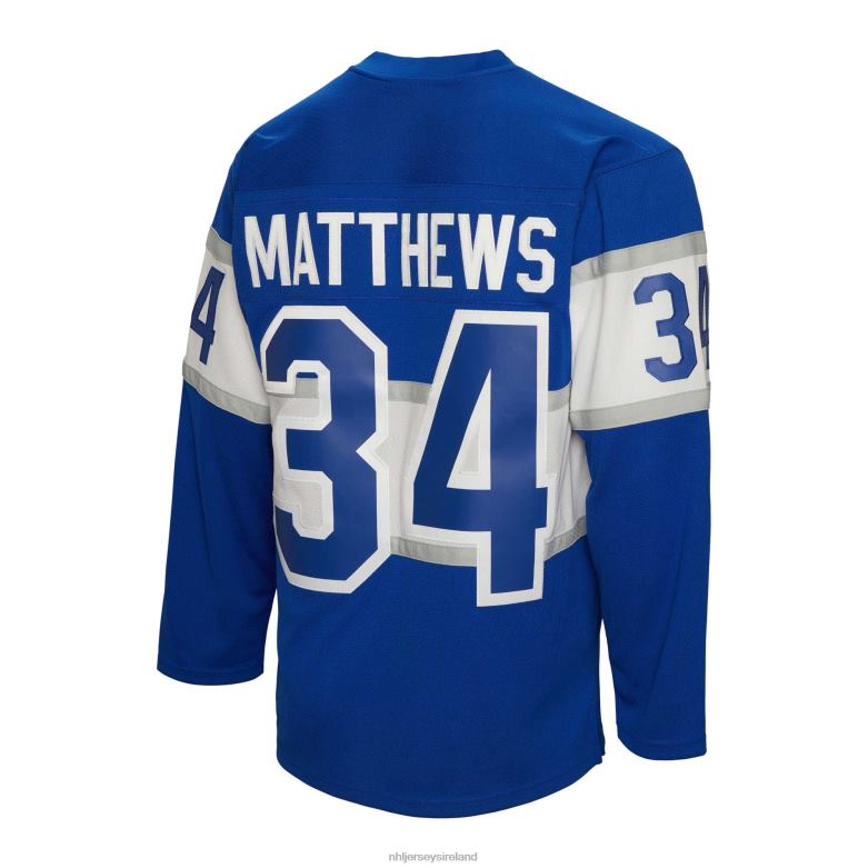 NHL Men Toronto Maple Leafs Auston Matthews Mitchell  Ness Blue 2017 Blue Line Player Jersey D002V566 Clothing