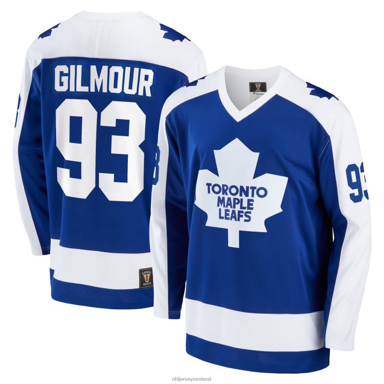 NHL Men Toronto Maple Leafs Doug Gilmour Fanatics Branded Blue Breakaway Retired Player Jersey D002V393 Clothing