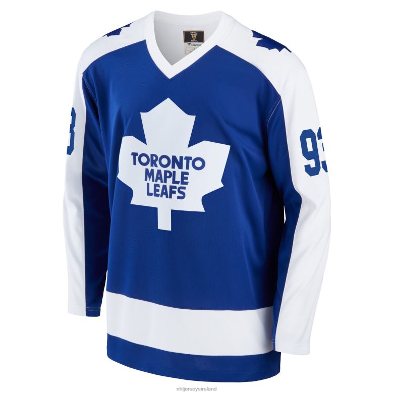 NHL Men Toronto Maple Leafs Doug Gilmour Fanatics Branded Blue Breakaway Retired Player Jersey D002V393 Clothing