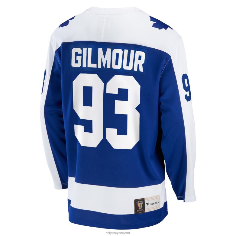 NHL Men Toronto Maple Leafs Doug Gilmour Fanatics Branded Blue Breakaway Retired Player Jersey D002V393 Clothing